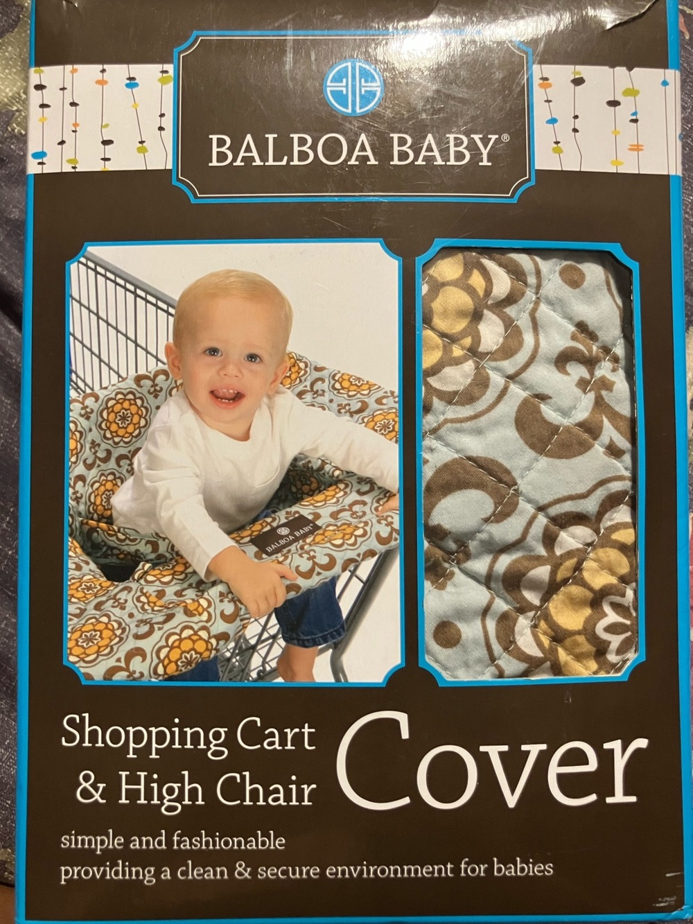 Balboa Baby Shopping Cart & High Chair Cover in Suri - Blue and Yellow